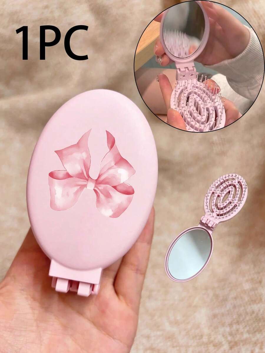 Printed With Peony Flowers Initials A-Z Portable Hollow Comb Makeup Mirror Integrated Portable Folding Mirror Comb And Makeup Mirror - Portable, Desktop, Modern Travel Beauty Tools, Folding Comb With Makeup Mirror,Hair Brush,Slick Back Brush,Styling Brush,Curly Hair Brush,Edge Brush,Hair Comb,Brush Hair,Hair Brush Set,Comb Hair,Comb For Curls,Detangling Brush,Hair Brush For Women,Hair,Travel,Hair Products,Hair Tools,Hair Stuff,Barber,Barber Accessories,Barbershop,Hairdressing Equipment