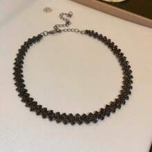 Fashionable Personalized Rhinestone Tassel Necklace, Vintage Palace Style Ins Popular Elegant Necklace Jewelry For Women