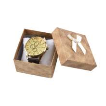 6pcs Mixed Color Cardboard Jewelry Watch Gift Box (With Pillow), 3.54 * 3.54 * 2.17 Inch Paper Watch Packaging Box, Gift Watch Box, Suitable For Men'S Watches, Wrist Watches, Smart Watches, Bracelets, Suitable For Easter, Valentine'S Day, Birthday