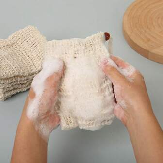 1/2/3/4/5 piezas Juego de herramientas de limpieza facial natural, que incluye bolsa para colección de jabón, bolsa para espuma, red para espuma y bolsa de almacenamiento de jabón, de vuelta a la escuela