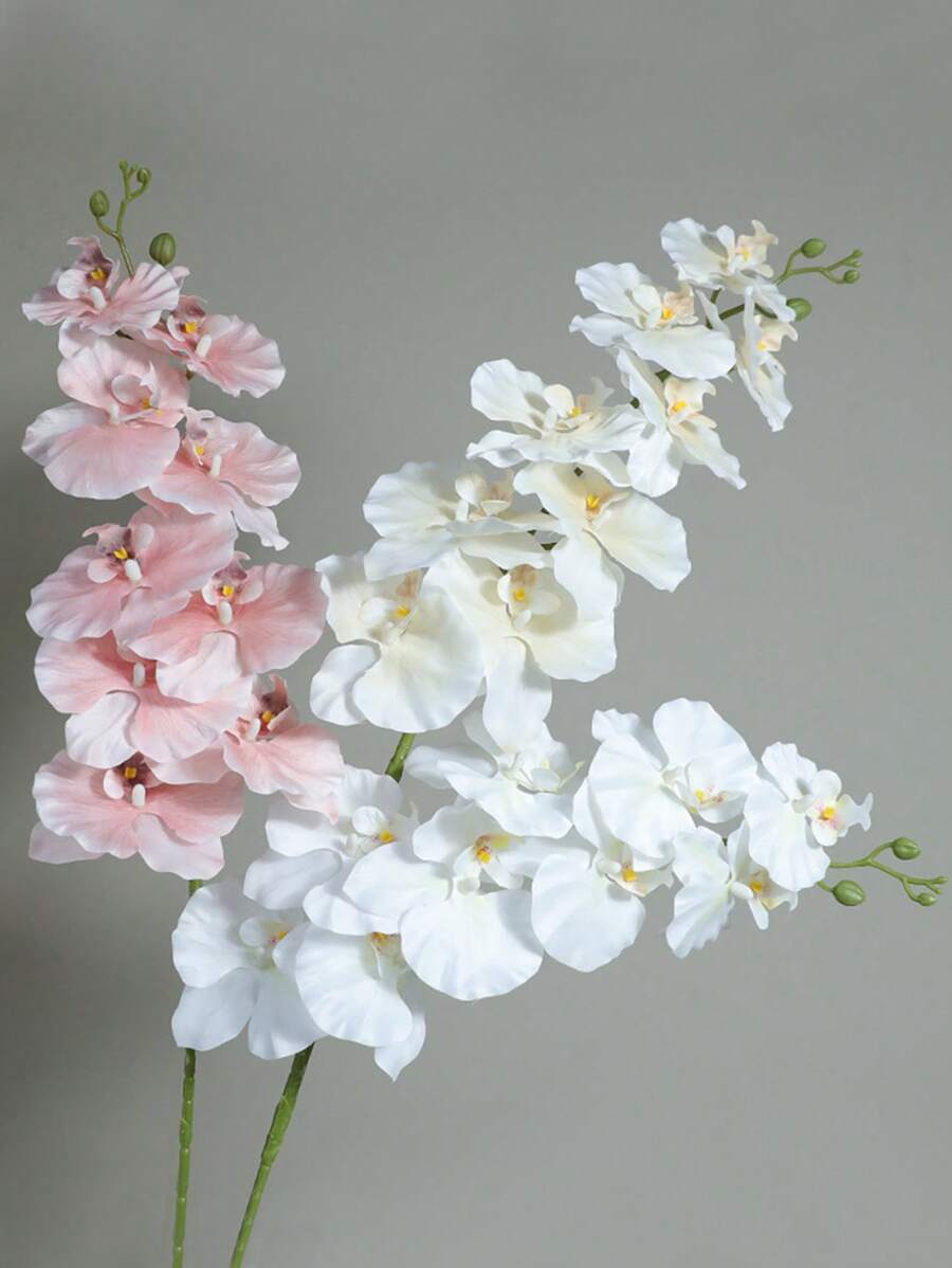 1 件新款 9 头高端人造蝴蝶兰花，适合家居装饰、酒店展示、婚礼装饰、日常生活 - 彩色 - 查看 1