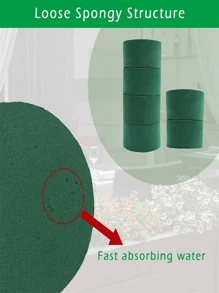 6pcs Green Floral Foam, Round Florist Foam Brick, Dry Floral Foam Blocks, Fresh Flowers Foam Mud, DIY Flower Arrangements Supplies For Wedding And Festival Party Decor