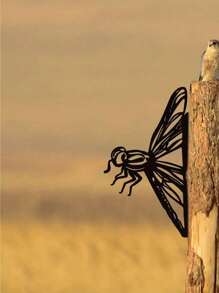 1pc Black Metal Animal Statue Garden Decoration, Personalized Gift For Friends Who Love Decorating Garden, Suitable For Outdoor Use, Brings Vitality To Your Garden