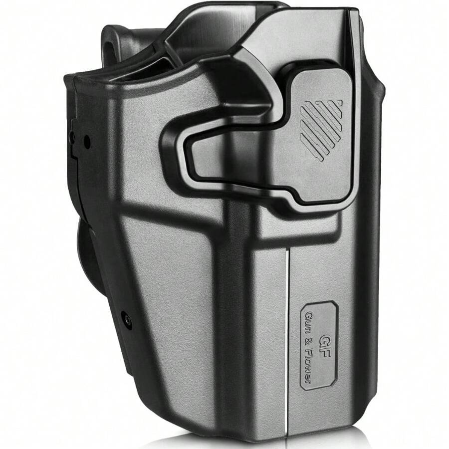 Gun Flower Universal OWB Holster For Canik/FN/Walther/Browning/S&W/Sarsilmaz/Sig/Girsan/Stoeger/Bersa / 1911, Fits More Than 100 Pistols, Index Finger Release System, Adj Retention, Right/Left Hand, Black/Tan Right Hand - Đen-phải - Xem 1