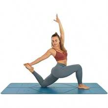 Yoga Mat – Patented Alignment System, Warrior-Like Grip, Non-Slip, And , Ultra-Lightweight, Sweat Resistant, Long, Wide And Thick - Blue - View 6