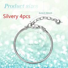 2/4/6pcs Snake Shaped Pendant Bracelet With Adjustable Pendant Bracelet And Heart-Shaped Extender, Suitable For Women's Jewelry Making DIY Friendship Chain Bracelet, Birthday Anniversary Party Gift, Vacation Party Gift, Wedding Gift, Jewelry Making Accessories - A - View 8