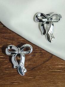 20 Stücke/Set Silber Schleife & Herz 3D Perlen abnehmbare DIY Schuh Dekorationen, inklusive Blumen, Herzen, 3D Perlen, Schleifen, süßer mädchenhafter Stil, Outdoor Schuh Accessoires, abnehmbare Schuh Clips, Schuh DIY Accessoires, geeignet für Damen/Mädchen Sandalen Dekoration (Schuhe nicht enthalten)