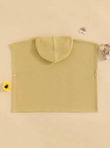 Traje de baño para niños, toalla de baño con capucha para niños pequeños, ropa de playa sólida para niñas y niños - Amarillo - Ver 2