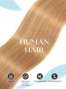 Estensioni per capelli umani 8D Micro Link, estensioni per capelli umani con perline micro, capelli umani lisci dal marrone caramello al biondo 613, 50 ciocche, con anelli nano invisibili e perline in silicone mini, estensioni per capelli microlink