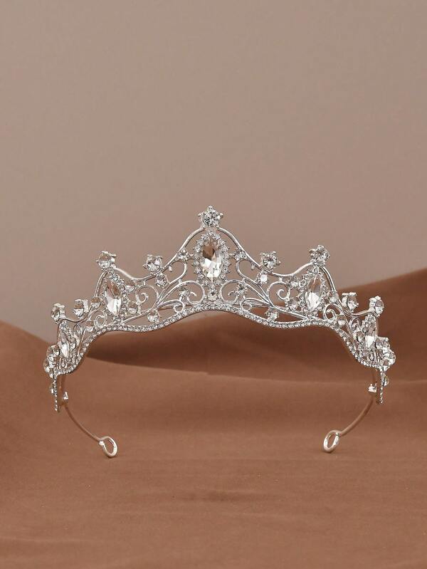 Um lindo acessório de tiara com design angelical e strass brilhantes, adequado para cerimônias de aniversário de 18 anos e casamento, sem necessidade de eletricidade, sem penas.