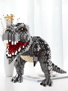 1 pieza Dinosaurio de la era Jurásica 1500 piezas Kit de construcción 3D creativo y educativo, juego de bloques de construcción para descompresión, decoración ideal para amantes de los dinosaurios, regalo para fiestas y cumpleaños