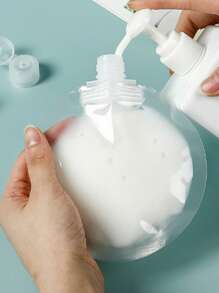 5pcs Portable Transparent Travel Cosmetic Containers, Liquid/Lotion Refillable Containers Home Bathroom Decor Summer - White - View 7