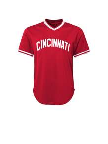 Men's Embroidery Baseball Jersey 14 Red Casual Short Sleeve V-Neck Button T-Shirts Party Sports Top
