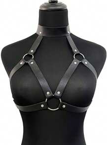 1pc Women Bondage Lingerie Couple Toy Sexy Belt Black Fashion Chest Half Body Faux Leather Harness