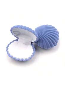 1pc Shell Shape Velvet Jewelry Box Wedding Engagement Ring Box For Earrings Necklace Bracelet Display Gift Box Holder