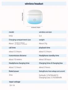 HP New 5.4 Wireless Earbuds, True Wireless In-Ear Headphones, 30 Hours Playtime, Compatible With Apple, Android And Other Devices, Comes With Creative DIY Stickers, Exquisite Gift, Best For Halloween And Christmas, USB Type-C - Orange - View 11