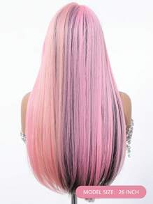 Ava WIGS 26 英寸渐变黑粉色假发，部分为黄棕色，时尚前卫街头朋克，适合女性，天然合成，日常角色扮演派对音乐节 - 彩色 - 查看 4