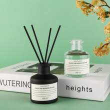 5pcs (1 Fragrance Oil Bottle + 4 Diffuser Rattan Reeds) Flameless Home Fragrance Set, Long-Lasting Scent, Suitable For Bedroom, Bathroom, Living Room, Aromatherapy, Room Freshener, Diffuser, Gift, Home Decor