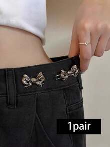 1對鈕扣式束腰帶-雙蝴蝶結設計,可調節並可拆卸繫緊帶,不需要釘子或縫製-完美的束腰工具和提升腰部曲線-時尚女性的理想之選