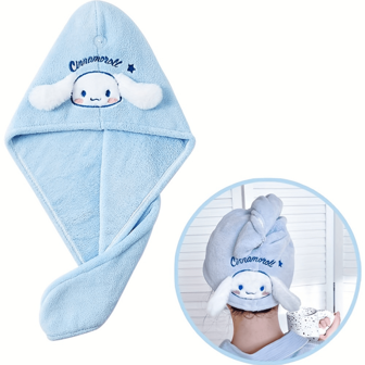 Sanrio 1pc Kuromi Melody Cinnamoroll Cartoon Hair Drying Cap - Super Absorbent, Quick-Drying, Soft & Comfortable - Fashionable Hair Towel For Effortless Styling Home Bathroom Decor Summer Back To School Hair Bonnet