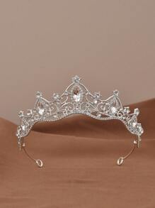 A Beautiful Tiara Headpiece With Angelic Design And Sparkling Rhinestones, Suitable For 18th Birthday And Wedding Ceremonies, No Need For Electricity, Without Feathers.