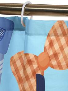 1pc/4pcs Father's Day Printed Multipurpose Bathroom Decor Set - Waterproof Shower Curtain With 12 Hooks, Slip-Resistant Bath Mat, U-Shape Toilet Mat, Round Toilet Lid Cover, Suitable For All Bathroom Scenarios Back To School