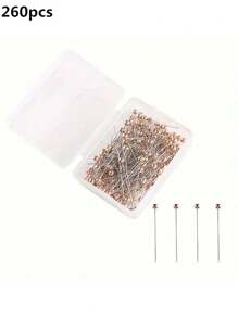 100/200/260pcs Stainless Steel Pins, Straight Pins, Faux PearlNeedles, Fixed Sewing Pins For Dressmaker, Jewelry DIY,Household Items,Fourth Of July,4th Of July Decor,Stitchmother Day Gift,Household Items,Sewing,