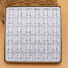 108对女士简约白色水晶塑料耳钉套装 - 白色 - 查看 2