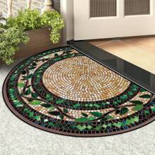 1 Elegant Style Green Plant Pattern Half Circle Doormat - Suitable For All Seasons, Machine Washable, Crystal Fleece Material Stain Resistant, Non-Slip Backing, Great For Indoor/Outdoor Entryways, Kitchens, Cabinets - Decorative Welcome Mat, Vintage Mosaic Design, Entryway Decoration | Decorative Floor Mat Rug Carpet Rugs Door Mat Room Decor Carpet For Living Room Kitchen Rug Bedroom Decor Blankets And Throws Rugs For Bed Room Home Decor Bathroom Decor Room Decoration Stuff Living Room Decor Office Decor House Decor Home Decor Living Room Bathroom Rug Room Decor Aesthetic - Multicolor - View 11