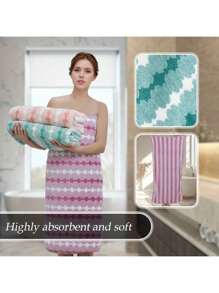 1 件女士超大浴巾超柔软超吸水速干面巾夏季、假日 - E - 查看 6