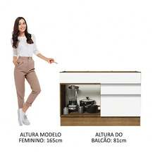 Mueble Cocina 120x60 1 Puerta 2 Caj Sin Tablero Glamy Madesa - Marrón y Blanco - Ver 4