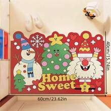 23.62*15.74inches Christmas Silk Hoop Mat For Household Entrance Door Rubbing Soil Mat - White - View 9