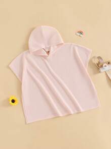Traje de baño para niños, toalla de baño con capucha para niños pequeños, ropa de playa sólida para niñas y niños - Rosa - View 5