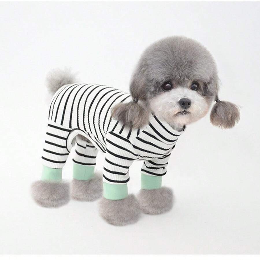 1 pieza Nueva ropa para mascotas, ropa de 4 patas para perros pequeños como Teddy, Pomerania, gatos, cómoda y transpirable ropa de dormir casual, adecuada para primavera, otoño e invierno