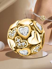 1件925纯银串珠饰品，适合女性DIY手链/手镯，也可作为日常时尚配饰，适合女孩和青少年佩戴。