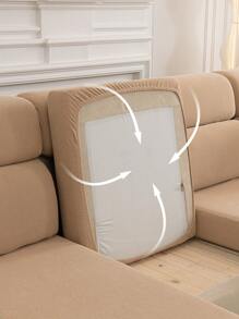 1件装简约纯色高弹力高克重宠物防尘沙发套适用于客厅、卧室、办公室四季通用防滑可机洗沙发背套盖布 - 卡其色 - 查看 10