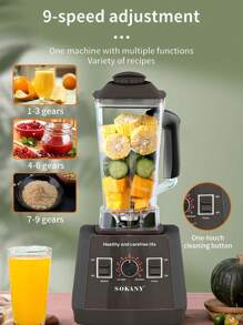 SOKANY 1 Stück SOKANY Multifunktions-Mixer, 2,5L Fassungsvermögen, Kupfermotor, 9-stufig einstellbar, scharfe Klingen, mischen gleichmäßiger und gesünder, geeignet für Küche, Restaurant, Zuhause, einfach zu reinigen, bequem zu benutzen, einfache Bedienung, kann als Geschenk zu Feiertagen verwendet werden