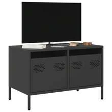vidaXL Mobile TV Nero 68x39x43,5cm in Acciaio Laminato a Freddo - nero - Visualizzare 1