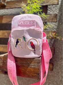 Rio Printed Mini Bag With Adjustable Crossbody Strap - Màu hồng gỉ - Xem 1