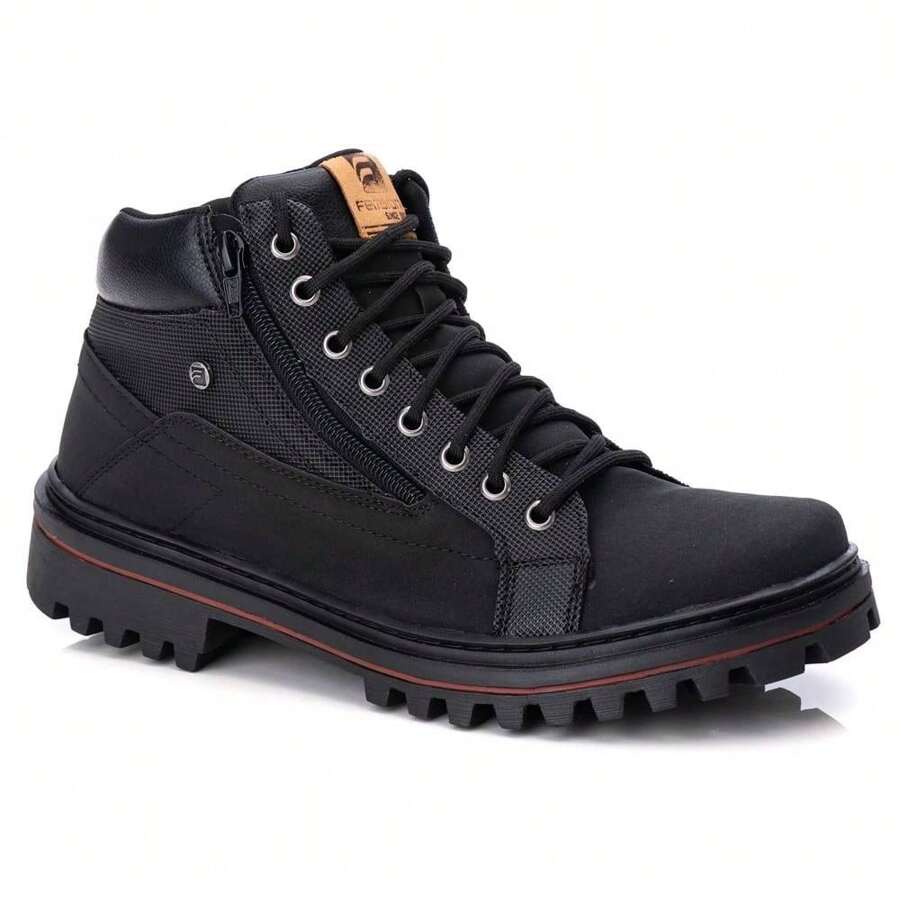 Men's Urban Casual Adventure Tractor Boot Super Comfortable Any Occasion - 黑色 - 查看 1