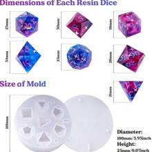 Molde de silicona de alta precisión para dados - Kit de manualidades de resina epoxi DIY para juegos de mesa, arte personalizado de resina y suministros para fundición de joyas