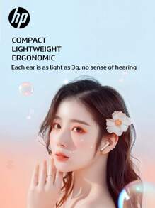 HP New 5.4 Wireless Earbuds, True Wireless In-Ear Headphones, 30 Hours Playtime, Compatible With Apple, Android And Other Devices, Comes With Creative DIY Stickers, Exquisite Gift, Best For Halloween And Christmas, USB Type-C - Orange - View 7