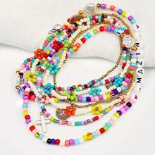 1 Set Of 15 Compartment Box With 15 Acrylic Glass Bead Colors, Suitable For Jewelry Making, DIY Fashion Bracelet & Necklace Craft Kit, Jewelry Making Set