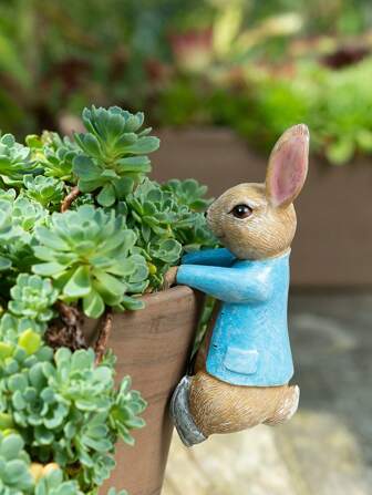 1 件树脂雕塑花园装饰户外动物树脂雕像，适用于花园、草坪和露台 - 无需电池，悬挂花盆树脂礼物，家庭阳台花园动物装饰雕塑，房间装饰，美学房间装饰，卧室装饰，家居装饰，房屋装饰，户外园艺装饰