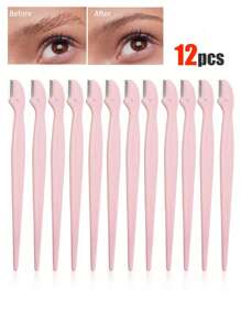 1/3/6/9/12/24/48/96/200件/套 多色修眉剃刀套装，眉毛修剪器和剃刀，去角质剃刀工具，身体脱毛修剪器和面部及眉毛剃刀套装，长柄刀片带精密保护盖，女士修眉工具，适合日常使用或旅行 - 彩色 - 查看 33