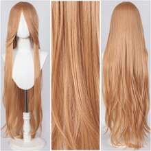 FULCRUM 40英寸超长直发合成假发，适合角色扮演、派对、圣诞节等场合，有绿色、橙色、粉色、蓝色、黑色可选，耐热合成发丝 - 彩色 - 查看 29