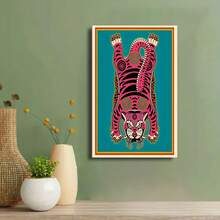 Framed 1pc  Canvas Poster - Ti Betan Tiger Art Painting - Canvas Wall Art - For Gift, Bedroom, Office, Living Room, Cafe, Bar, Wall Decor, Home And - Framed - View 4