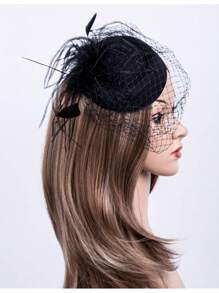 Pillbox Fascinator Hat With Veil For Tea Party Or Cocktail - B-red - View 8