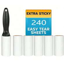 Bộ lăn bụi siêu dính 80/160/240 tờ - Loại bỏ lông thú cưng - Bao gồm 1 cán cầm và 2-4 cuộn thay thế, thích hợp cho thảm xe hơi, ghế xe hơi, nội thất xe hơi, đồ đạc, ghế sofa và quần áo. - Nhiều màu 1 - Xem 12