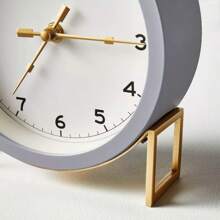 Round Decorative Tabletop Clock - Gray/Brass - Hearth & Hand With Magnolia - 1 - View 1